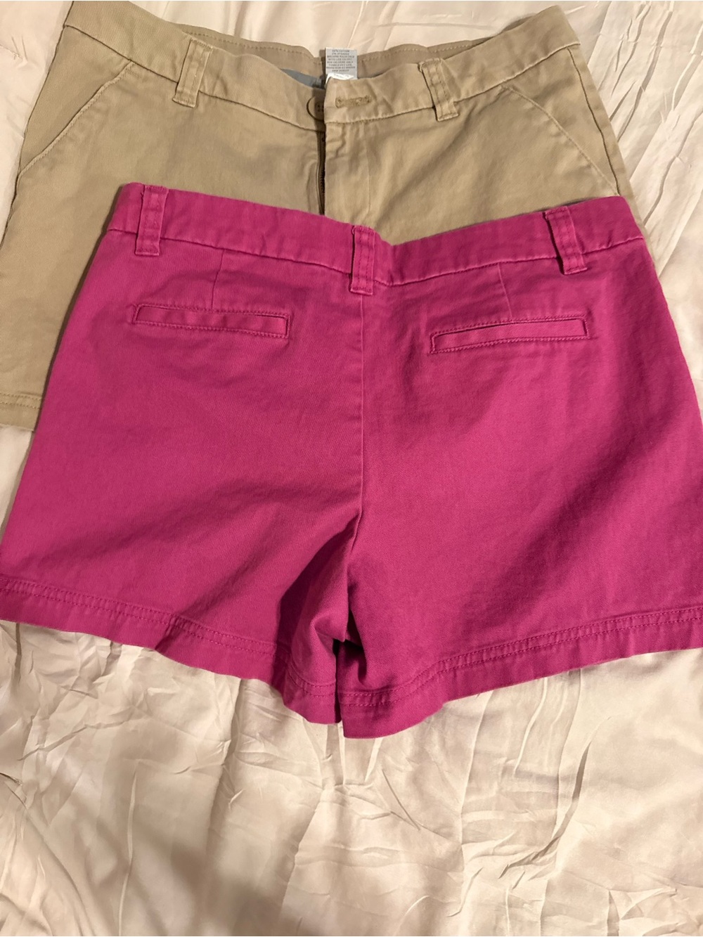 2 Pairs bcg Pink and Tan Women's Chino Shorts - Picture 3 of 9